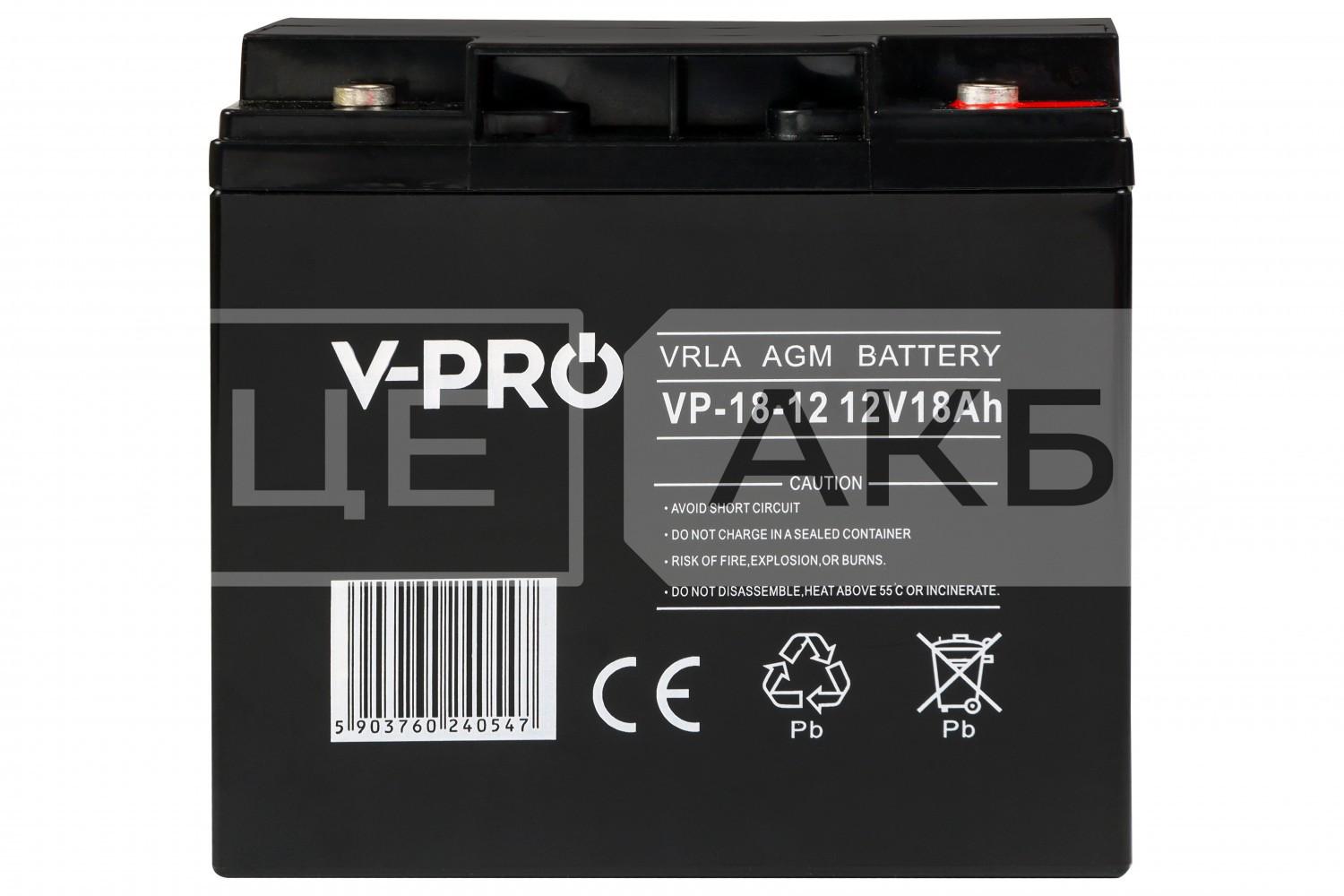 АКУМУЛЯТОР AGM VRLA 12V 18AH R+ 167*77*181MM 6AKUAGM018AKU3
