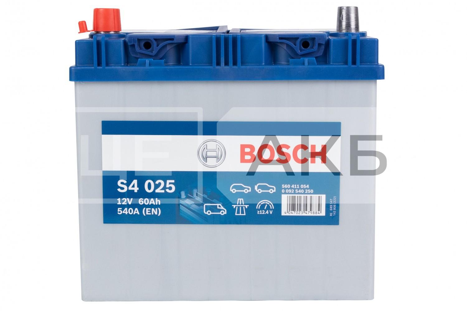 АКУМУЛЯТОР 12V 60AH 540A L+ S4 232*173*225MM 0092S40250